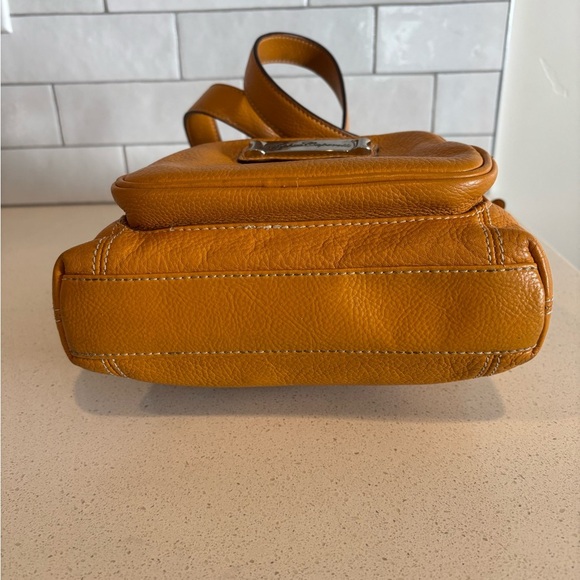 Sophia Caperelli Genuine Leather Satchel Crossbody Bag Purse Camel EUC - Picture 7 of 10